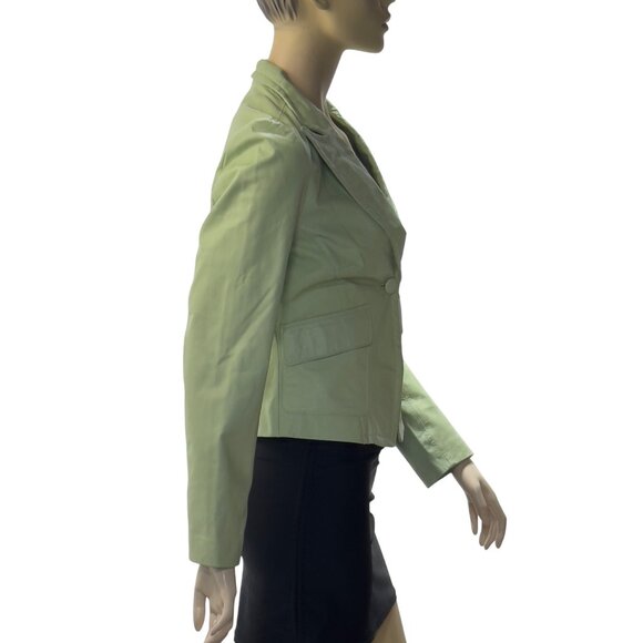 Bebe Women's Light Green Blazer Jacket Size S Cotton Blend Single Button Closure - Picture 3 of 7